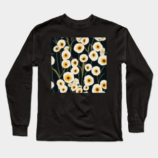 Beautiful Stylized White - Yellow Flowers, for all those who love nature #200 Long Sleeve T-Shirt